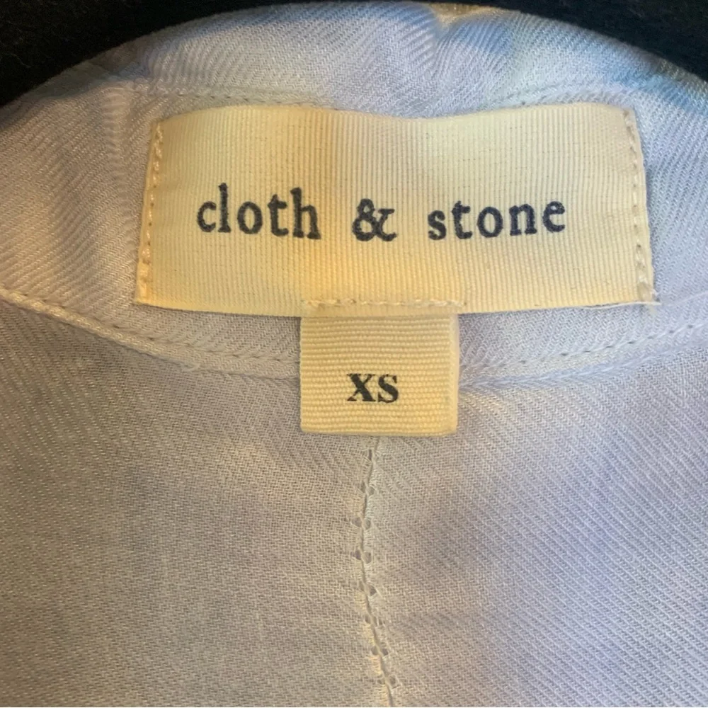 Cloth & Stone Anthropology Blue Button Down Shirt Roll Tab Sleeve Women’s XSmall_12